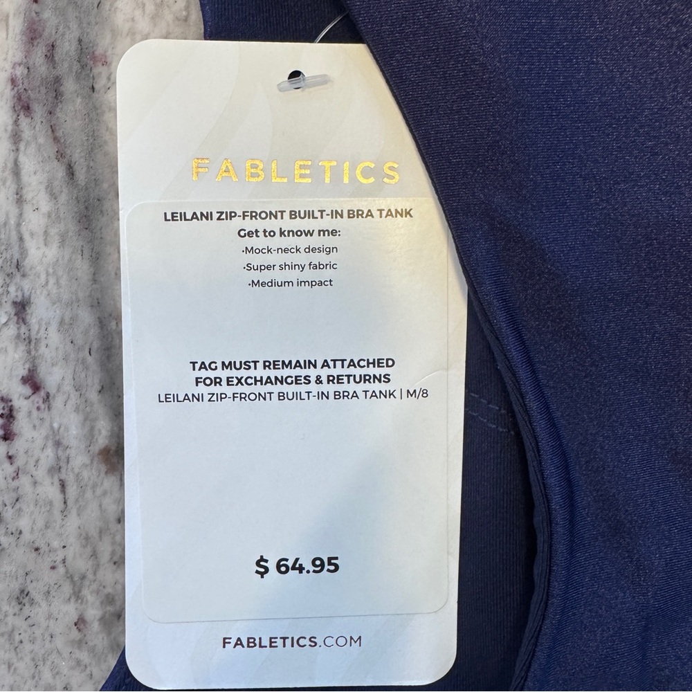 Fabletics Shiny Navy High Waisted Oasis Pocket Leggings & Leilani Tank Bundle - Picture 14 of 16